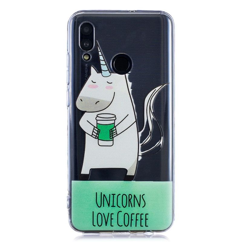 Cover for Huawei P Smart 2019 Enhjørning Elsker Kaffe