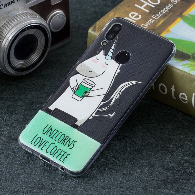 Cover for Huawei P Smart 2019 Enhjørning Elsker Kaffe