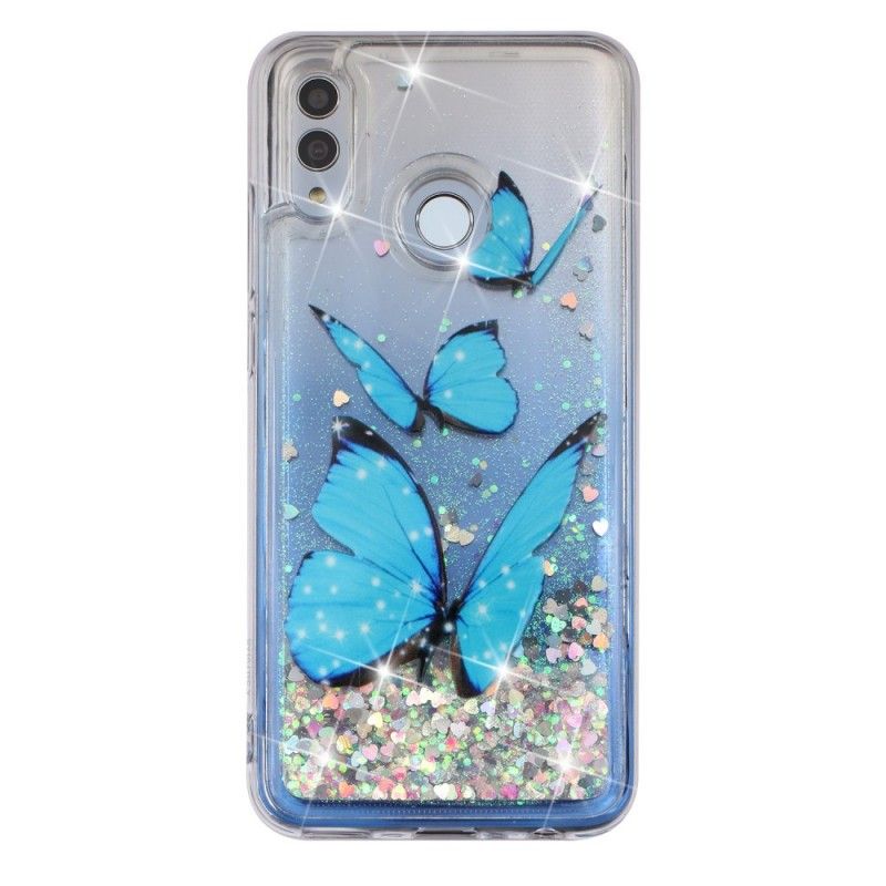 Cover for Huawei P Smart 2019 Flyvende Glitter Sommerfugle