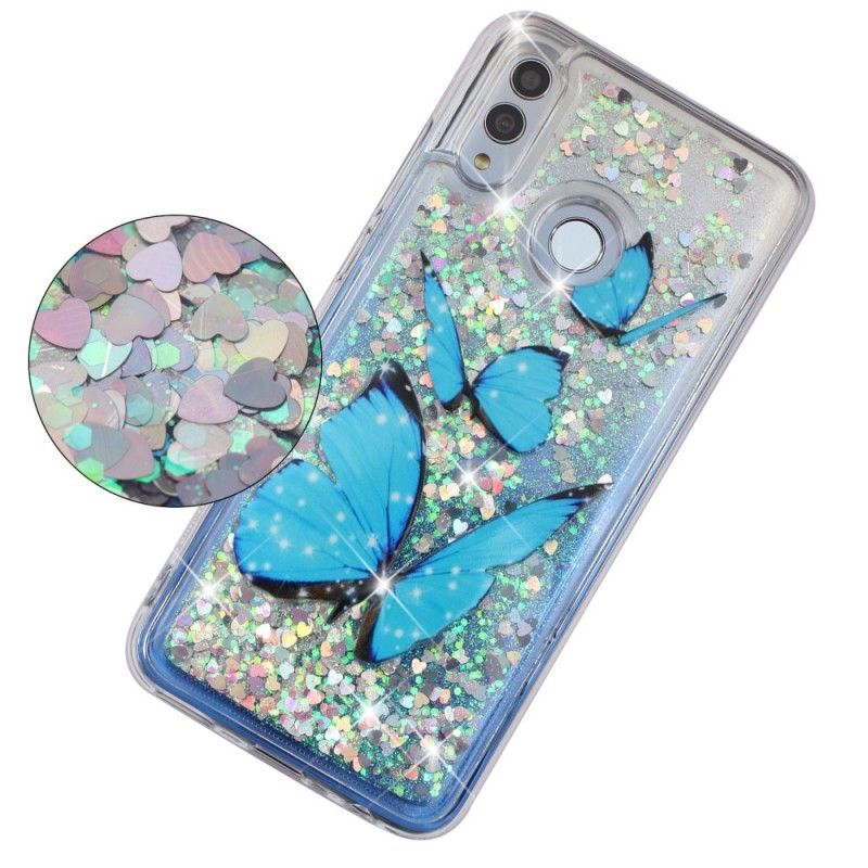 Cover for Huawei P Smart 2019 Flyvende Glitter Sommerfugle