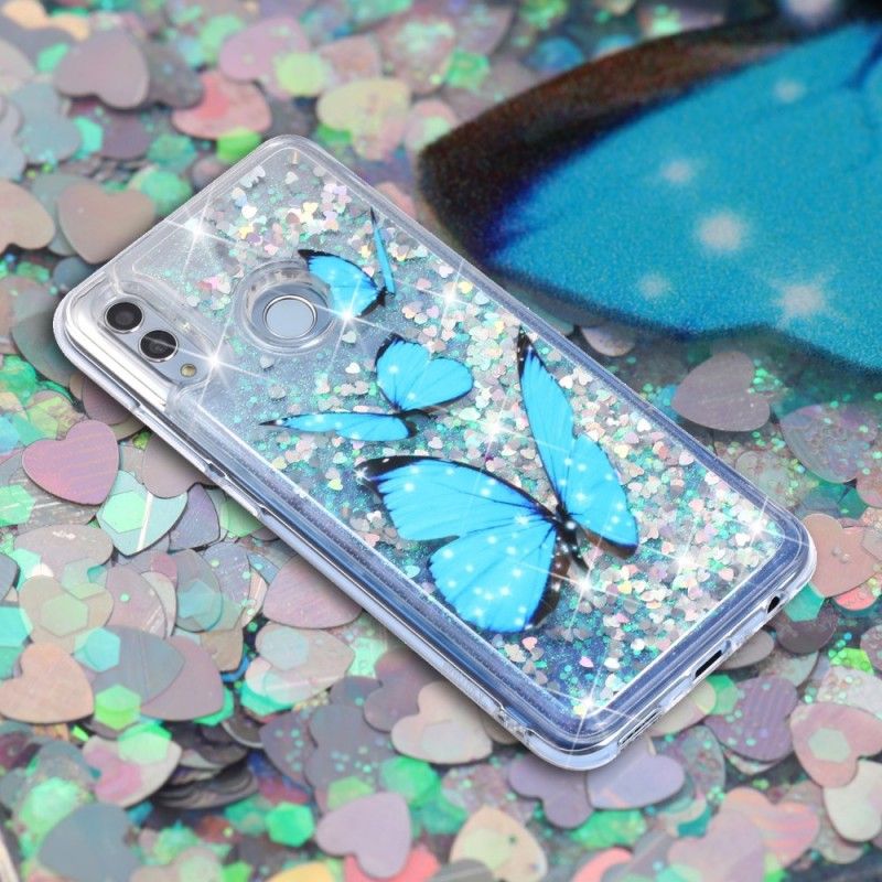 Cover for Huawei P Smart 2019 Flyvende Glitter Sommerfugle