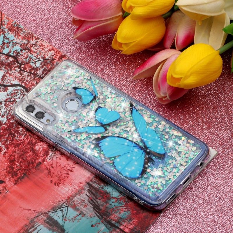 Cover for Huawei P Smart 2019 Flyvende Glitter Sommerfugle