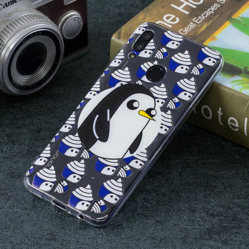 Cover for Huawei P Smart 2019 Gennemsigtige Pingviner