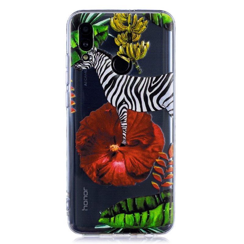 Cover for Huawei P Smart 2019 Zebra Og Blomster