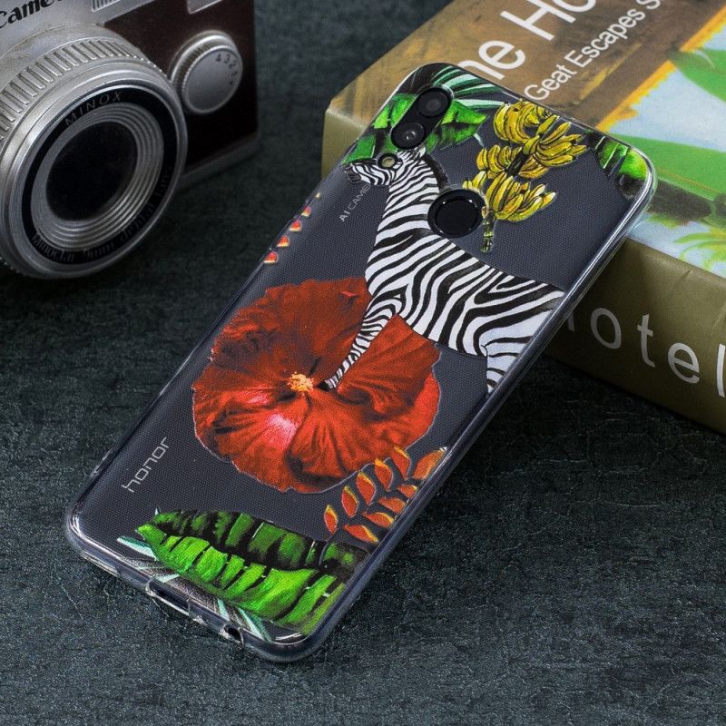 Cover for Huawei P Smart 2019 Zebra Og Blomster