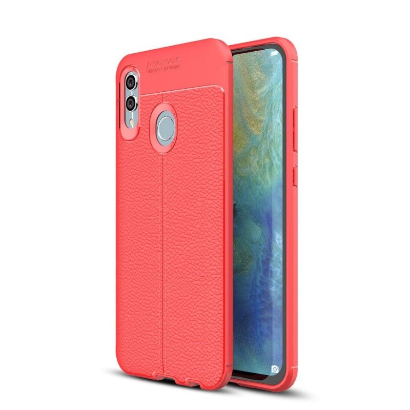 Cover Huawei P Smart 2019 Sort Dobbeltlinjet Lychee-Lædereffekt Original