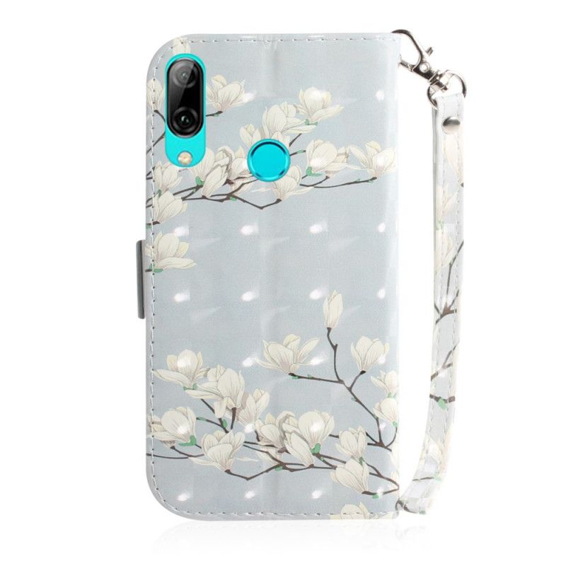 Flip Cover Huawei P Smart 2019 Mobilcover Blomstrende Træ Med Rem