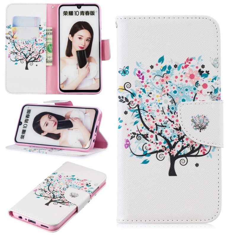 Flip Cover Huawei P Smart 2019 Mobilcover Blomstret Træ