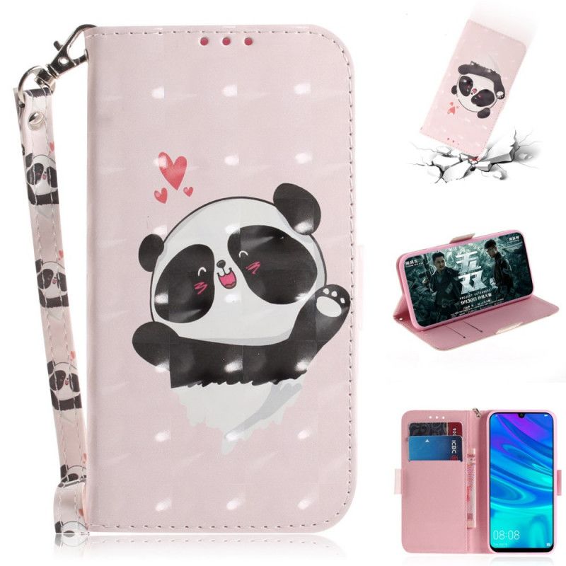 Flip Cover Huawei P Smart 2019 Pandakærlighed Med Rem