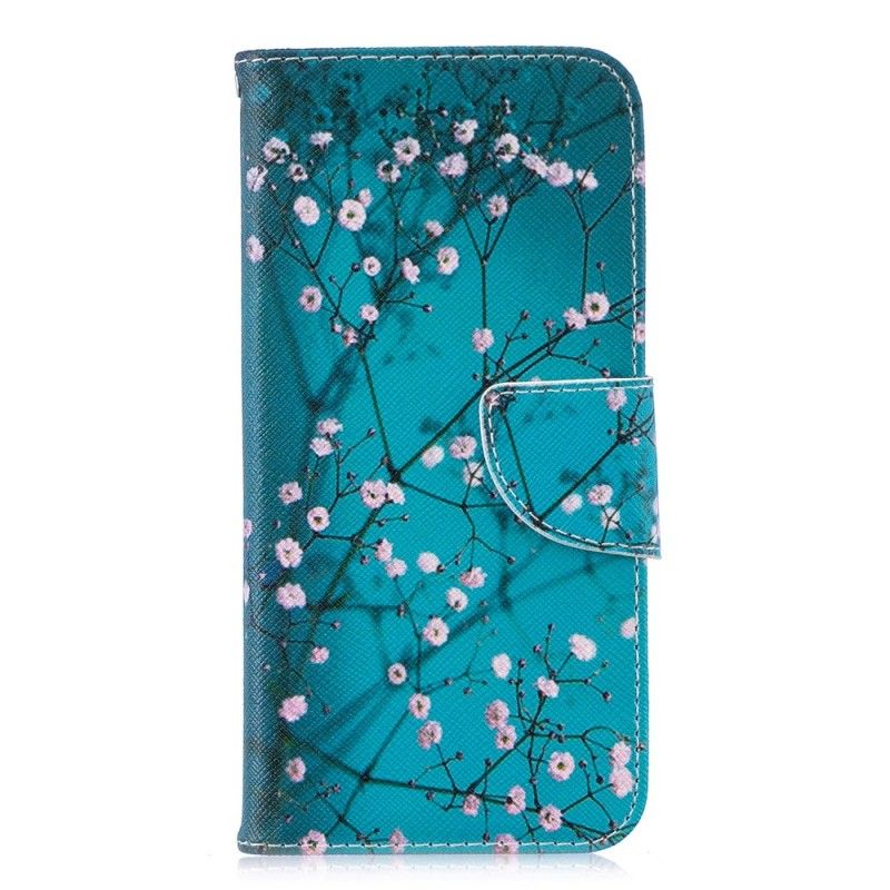 Flip Cover Læder for Huawei P Smart 2019 Blomstrende Træ