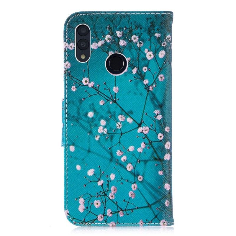 Flip Cover Læder for Huawei P Smart 2019 Blomstrende Træ