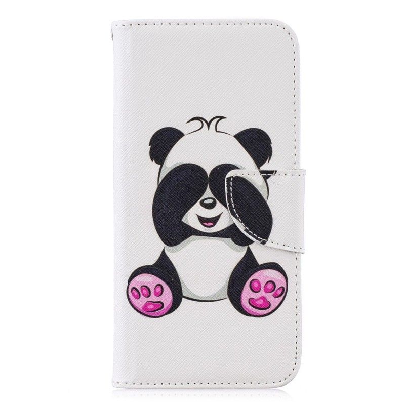 Flip Cover Læder for Huawei P Smart 2019 Sjov Panda