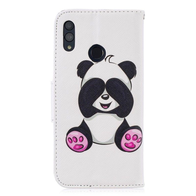 Flip Cover Læder for Huawei P Smart 2019 Sjov Panda