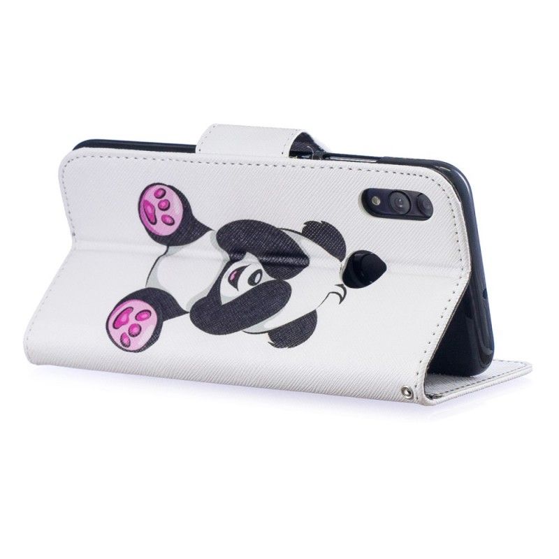 Flip Cover Læder for Huawei P Smart 2019 Sjov Panda