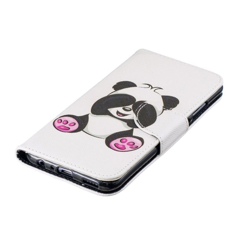 Flip Cover Læder for Huawei P Smart 2019 Sjov Panda