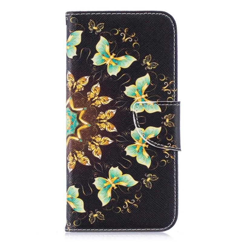 Flip Cover Læder for Huawei P Smart 2019 Sommerfuglemandala