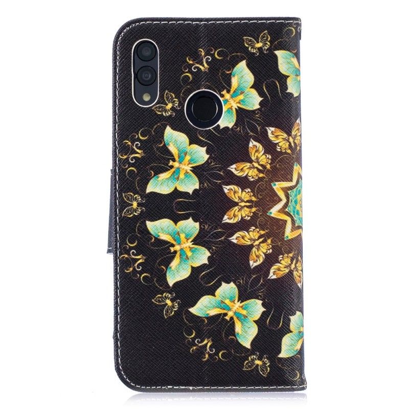 Flip Cover Læder for Huawei P Smart 2019 Sommerfuglemandala