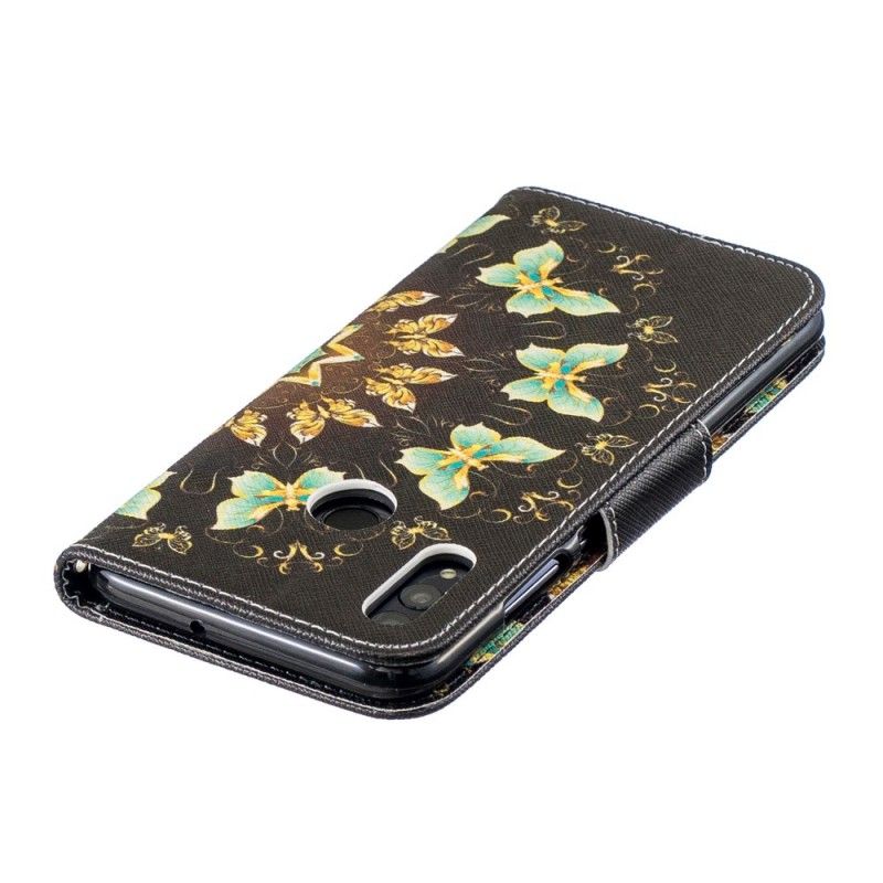 Flip Cover Læder for Huawei P Smart 2019 Sommerfuglemandala