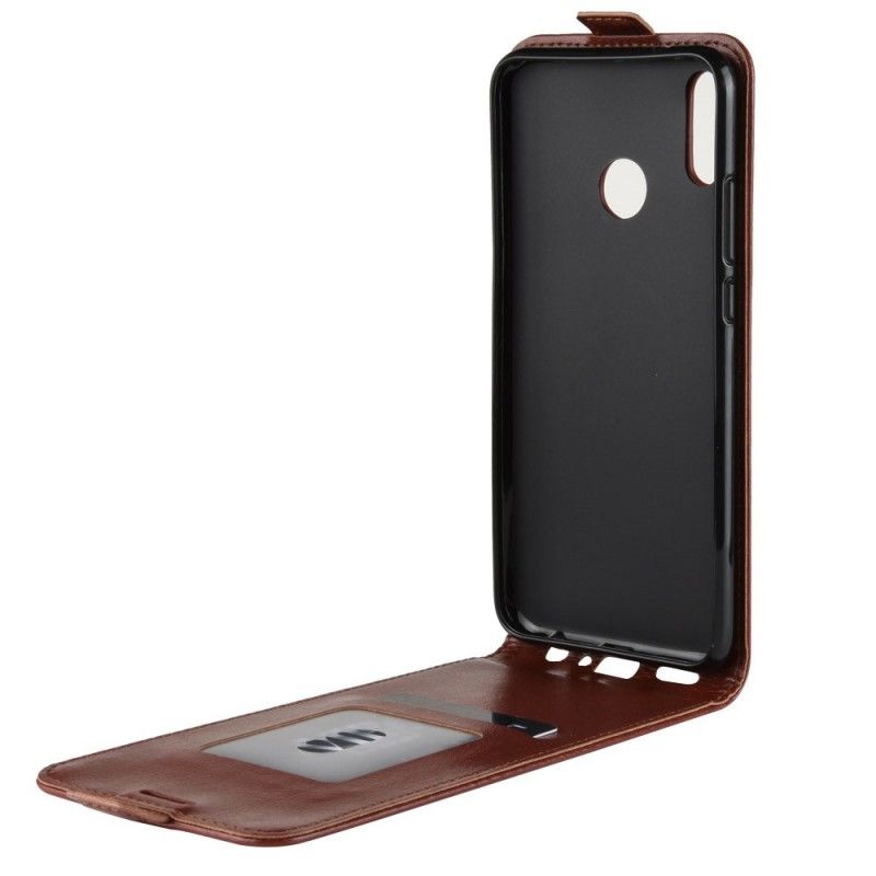 Flip Cover Læder for Huawei P Smart 2019 Sort Retro Foldning