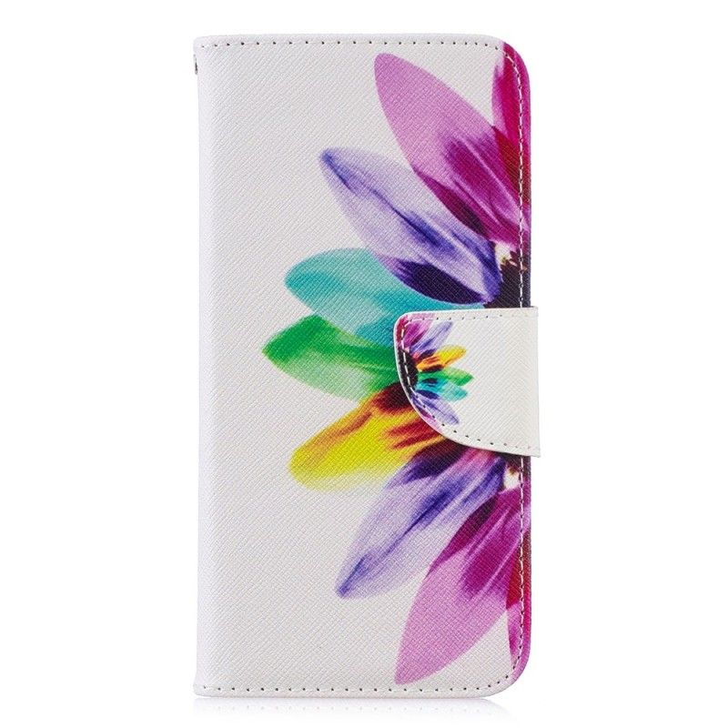 Flip Cover Læder Huawei P Smart 2019 Akvarelblomst