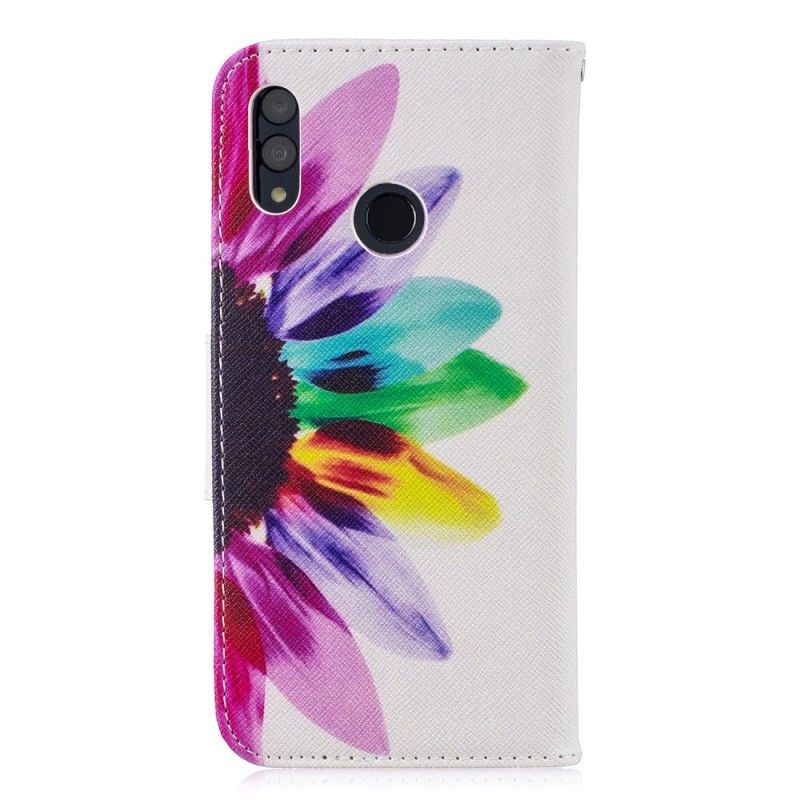 Flip Cover Læder Huawei P Smart 2019 Akvarelblomst