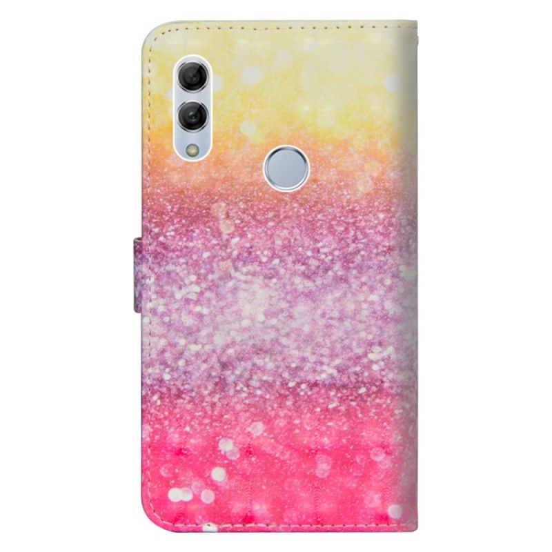 Flip Cover Læder Huawei P Smart 2019 Gradient Magenta Glitter Original