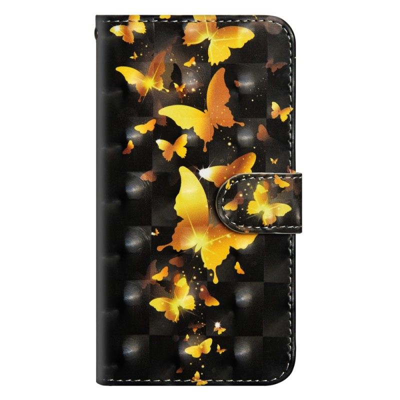 Flip Cover Læder Huawei P Smart 2019 Gule Sommerfugle