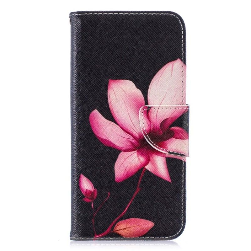 Flip Cover Læder Huawei P Smart 2019 Lyserød Blomst Beskyttelse