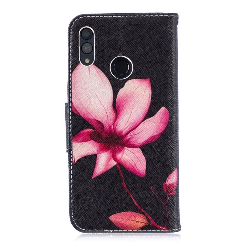 Flip Cover Læder Huawei P Smart 2019 Lyserød Blomst Beskyttelse