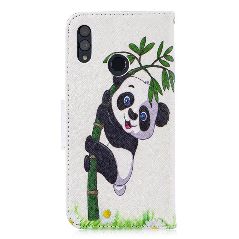 Flip Cover Læder Huawei P Smart 2019 Panda På Bambus Original