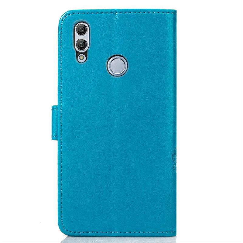 Flip Cover Læder Huawei P Smart 2019 Sort Sommerfugle Og Blomster