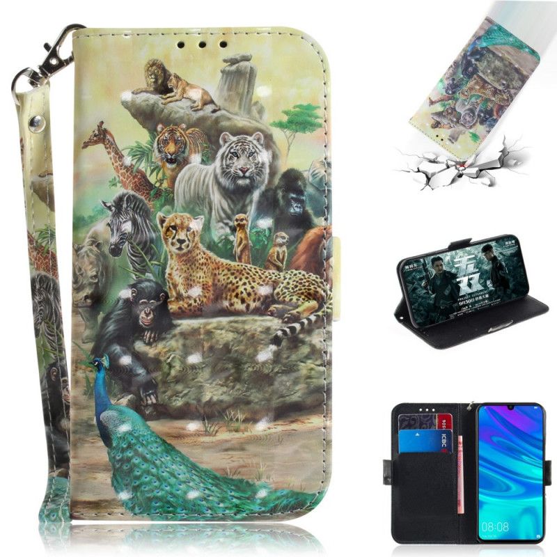 Flip Cover Læder Huawei P Smart 2019 String Safari Dyr