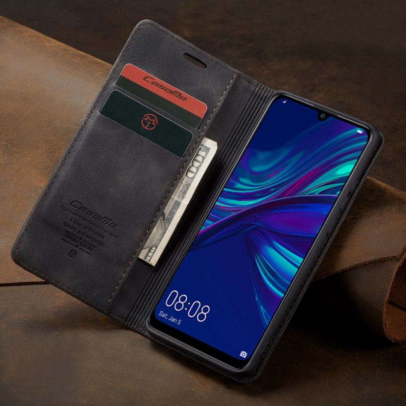 Læder Cover Huawei P Smart 2019 Sort Imiteret Læderetui