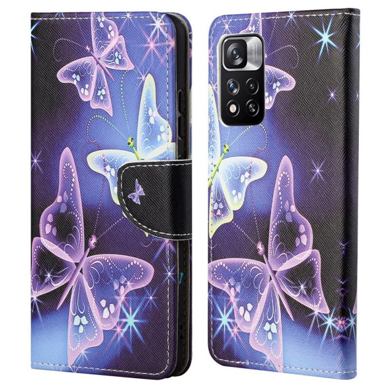 Flip Cover Til Xiaomi Redmi Note 11 Pro / Note 11 Pro Plus Butterflies Design