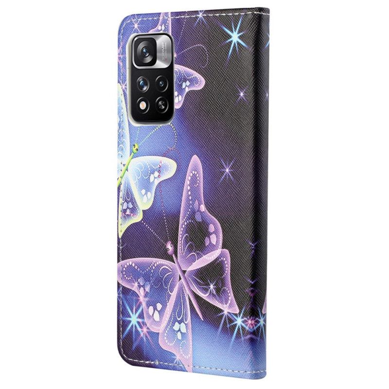 Flip Cover Til Xiaomi Redmi Note 11 Pro / Note 11 Pro Plus Butterflies Design