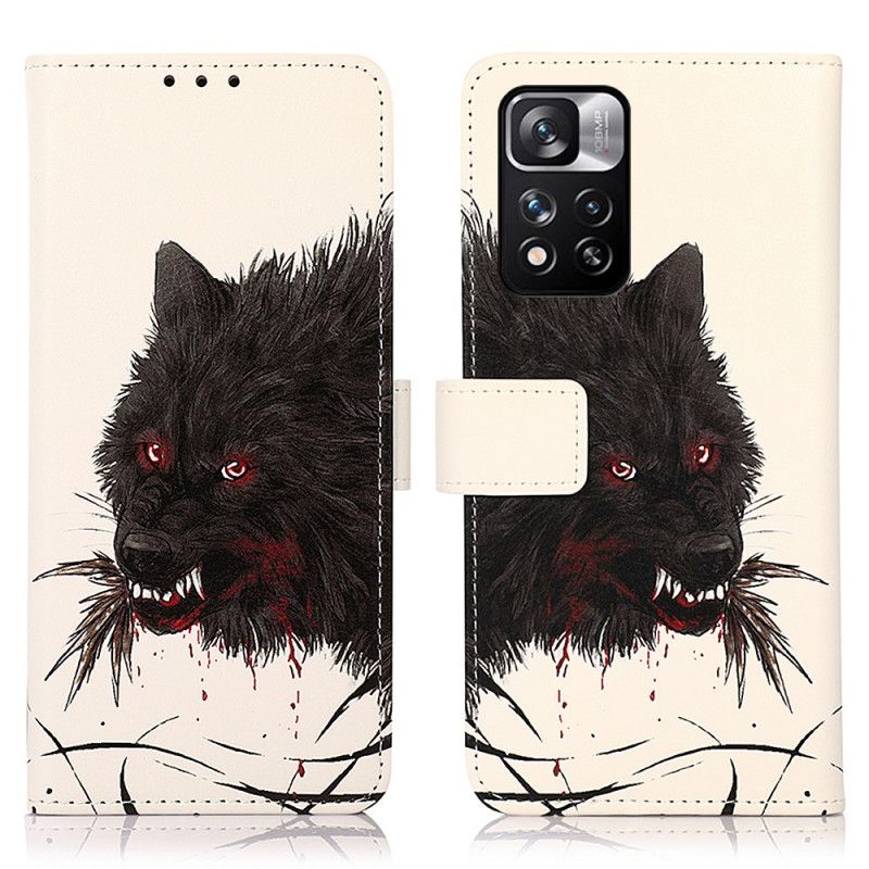 Flip Cover Til Xiaomi Redmi Note 11 Pro / Note 11 Pro Plus Hungry Wolf