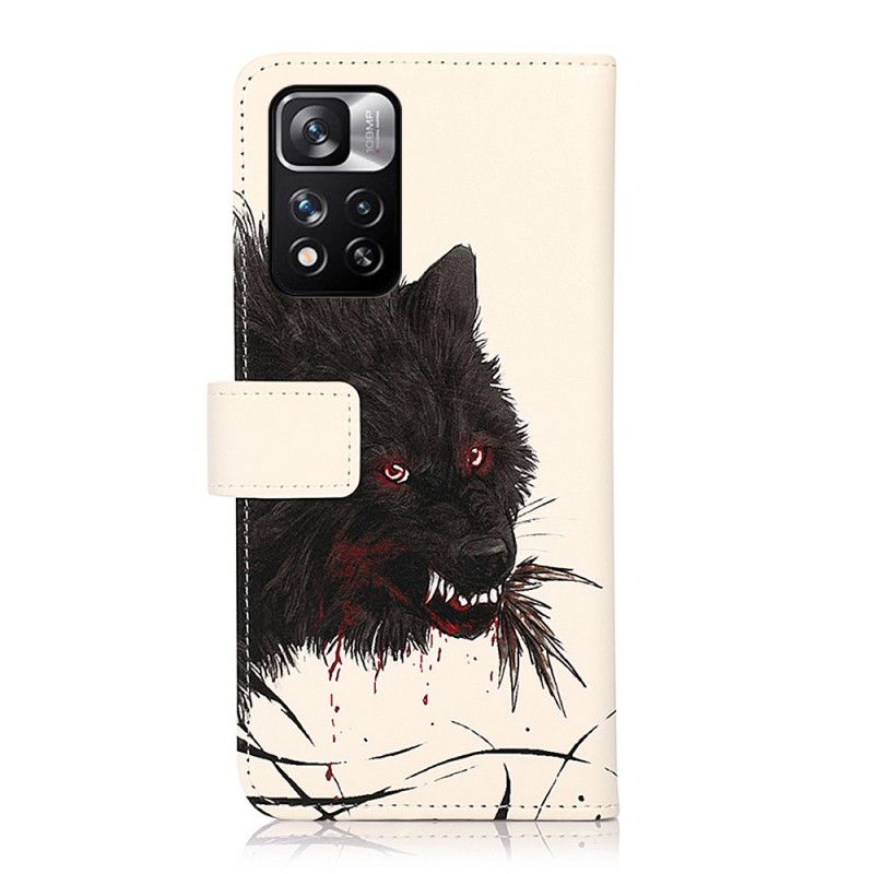 Flip Cover Til Xiaomi Redmi Note 11 Pro / Note 11 Pro Plus Hungry Wolf