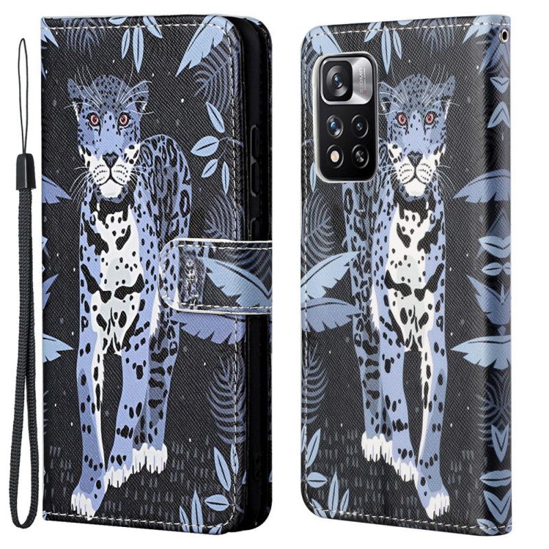 Flip Cover Til Xiaomi Redmi Note 11 Pro / Note 11 Pro Plus Leopard Strappy