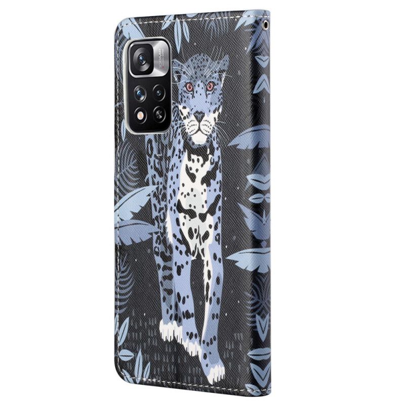 Flip Cover Til Xiaomi Redmi Note 11 Pro / Note 11 Pro Plus Leopard Strappy