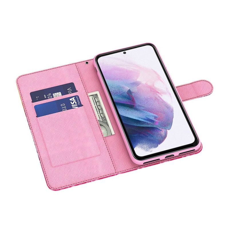 Flip Cover Til Xiaomi Redmi Note 11 Pro / Note 11 Pro Plus Lys Plet Pink Træ