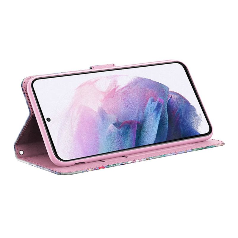 Flip Cover Til Xiaomi Redmi Note 11 Pro / Note 11 Pro Plus Lys Plet Pink Træ