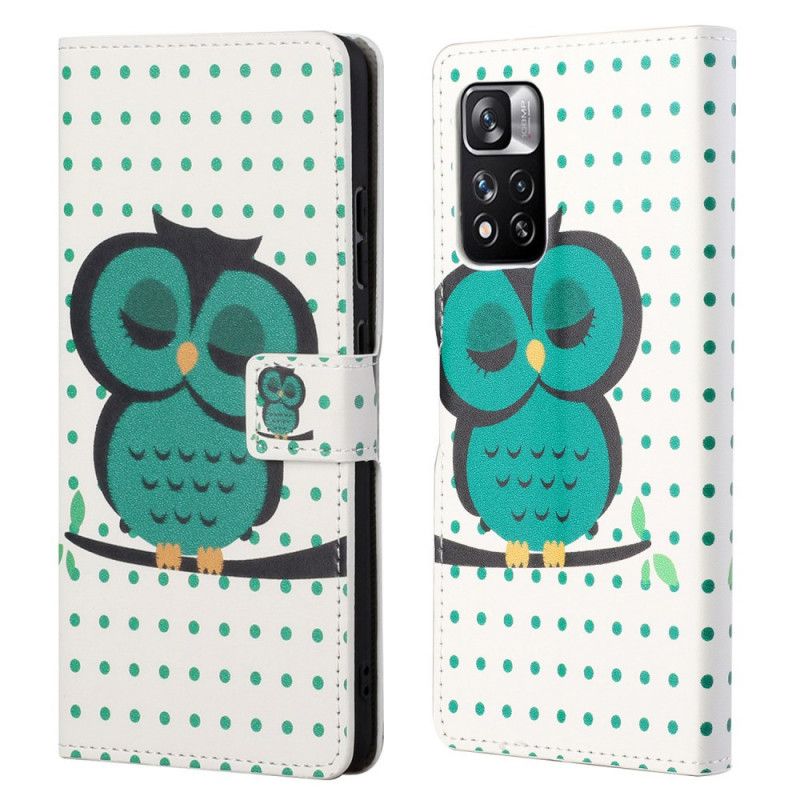 Flip Cover Til Xiaomi Redmi Note 11 Pro / Note 11 Pro Plus Sovende Ugle