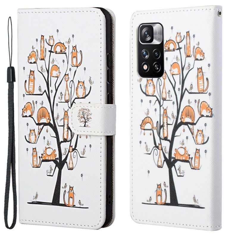 Flip Cover Xiaomi Redmi Note 11 Pro / Note 11 Pro Plus Funky Cats Strappy