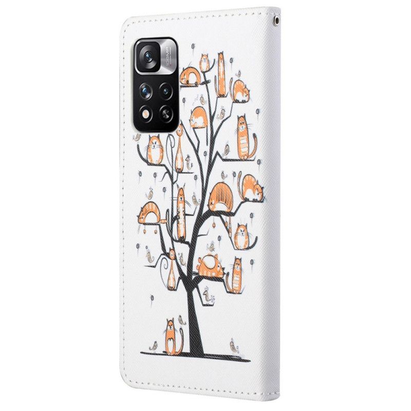 Flip Cover Xiaomi Redmi Note 11 Pro / Note 11 Pro Plus Funky Cats Strappy