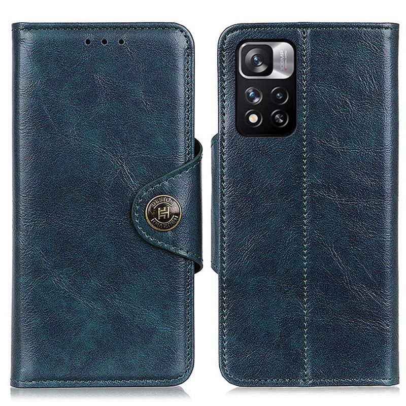 Flip Cover Xiaomi Redmi Note 11 Pro / Note 11 Pro Plus Skinnende Imiteret Læder Khazneh