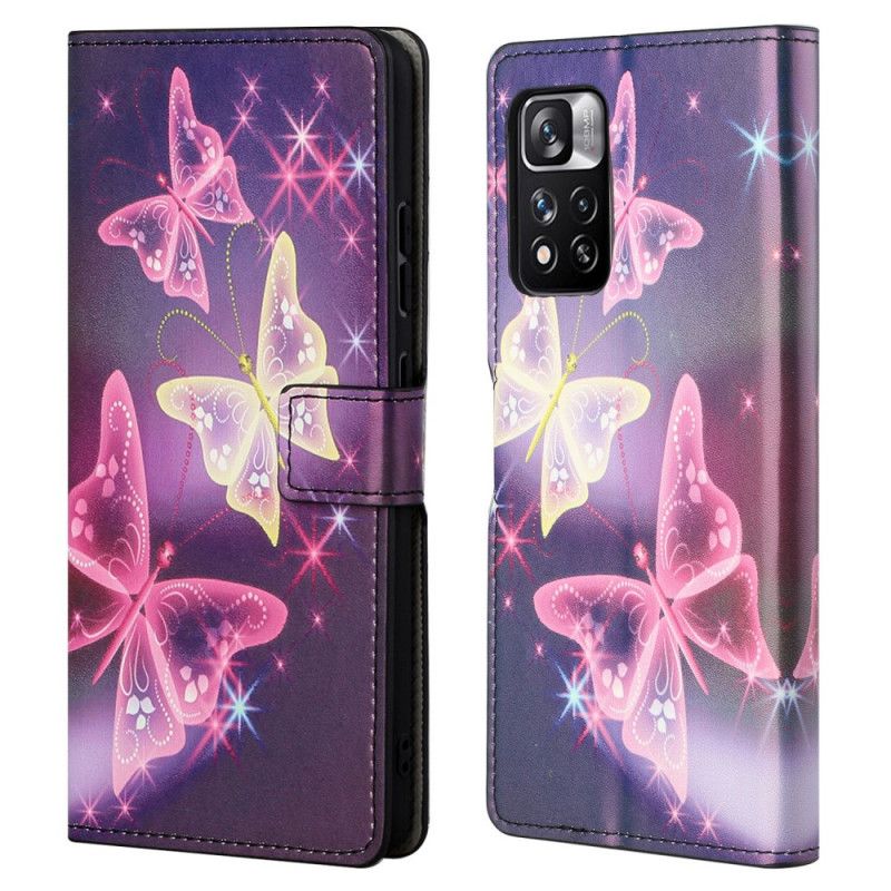 Flip Cover Xiaomi Redmi Note 11 Pro / Note 11 Pro Plus Sommerfugle Og Blomster Sommerfugle Og Blomster