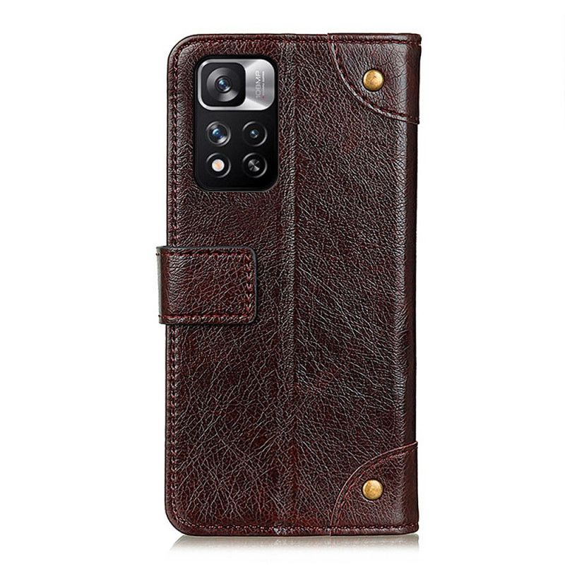 Flip Cover Xiaomi Redmi Note 11 Pro / Note 11 Pro Plus Style Nappa Læder Vintage Nitter