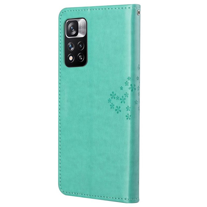 Flip Cover Xiaomi Redmi Note 11 Pro / Note 11 Pro Plus Træ Og Strappy Ugler