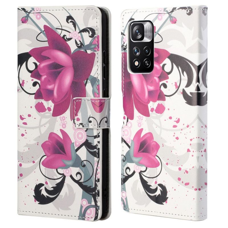 Flip Cover Xiaomi Redmi Note 11 Pro / Note 11 Pro Plus Tropiske Blomster