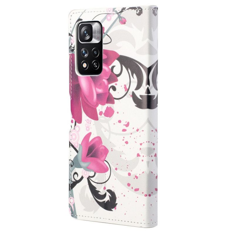 Flip Cover Xiaomi Redmi Note 11 Pro / Note 11 Pro Plus Tropiske Blomster